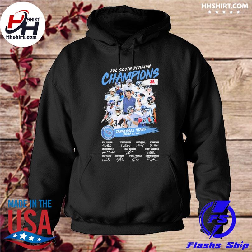 Tennessee Titans afc south division champions january 3 2021 signatures  shirt, hoodie, sweater, long sleeve and tank top