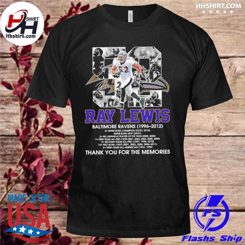 Ray Lewis Linebacker Baltimore Ravens Thanks For The Memories Signature T- Shirt - TeeNavi